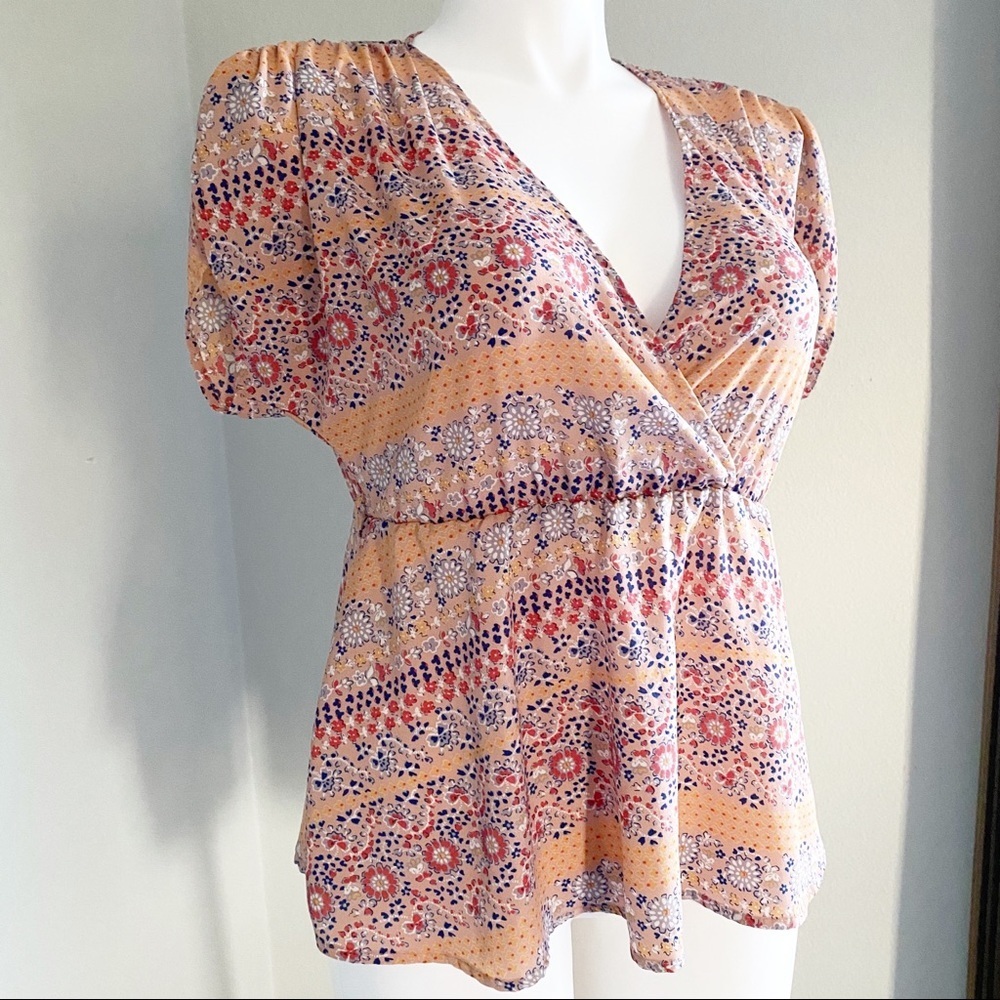 FOREVER 21 Flounce Floral Print Wrap Top - Picture 3 of 7